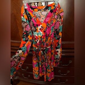 JODIFL Multicolor Floral mini dress  in Pink, Orange & Teal